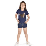 Crew Neck T-shirt With Butterfly Motif