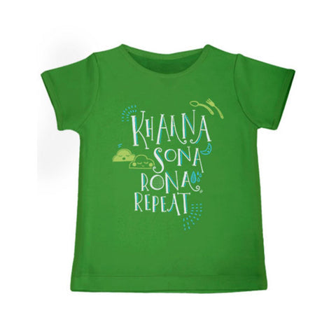 Khaana Sona Rona Repeat <br> Organic Cotton Tees for Toddlers, Can be Personalised