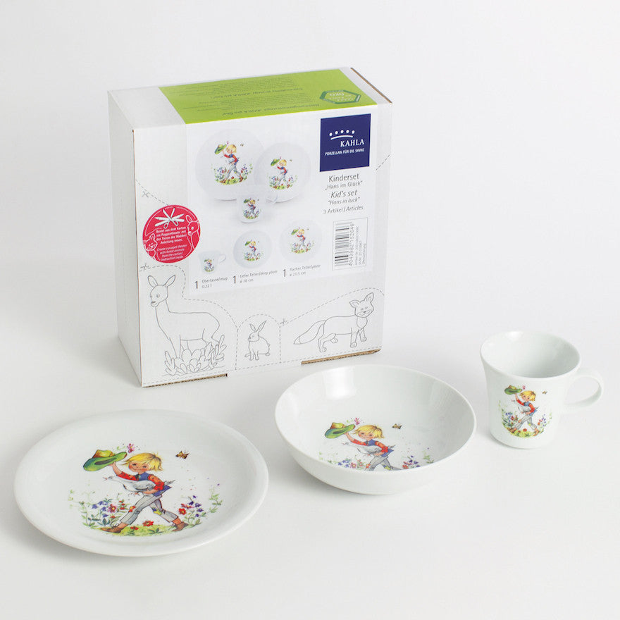 3 Piece Porcelain Crockery Set <br> Hans in Luck