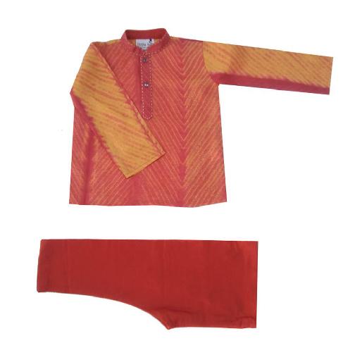 Krishna Mehta Yellow Orange Tie Dye Kurta Churidar Set