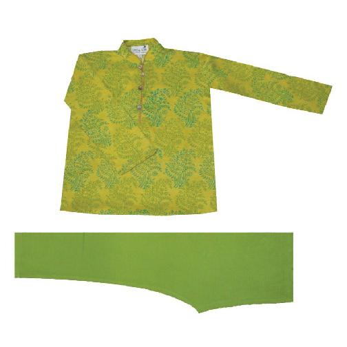 Krishna Mehta Lime Green Kurta Set