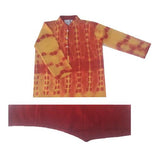 Krishna Mehta Yellow Red Kurta Set