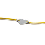 Yellow Cord Heart Bracelet in 925 Sterling Silver