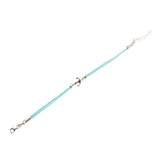 Blue Anchor Cord Bracelet in 925 Sterling Silver