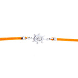 Orange Wheel Cord Bracelet in 925 Sterling Silver