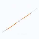 Orange Wheel Cord Bracelet in 925 Sterling Silver