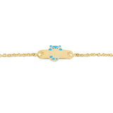 Blue Koala Enamel Bracelet in 9K Gold with Name Plate <br> <span style="font-size: 11px; font-family:Helvetica,Arial,sans-serif;">Can Be Personalised</span>