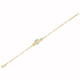 Blue Koala Enamel Bracelet in 9K Gold with Name Plate <br> <span style="font-size: 11px; font-family:Helvetica,Arial,sans-serif;">Can Be Personalised</span>