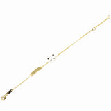 Enamel Panda Bracelet in 9K Gold with Name Plate <br> <span style="font-size: 11px; font-family:Helvetica,Arial,sans-serif;">Can Be Personalised</span>