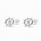 Captains Wheel Cufflinks in 925 Sterling Silver