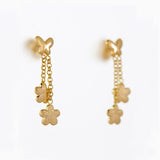 Dangling Flower Earrings in 9K Gold