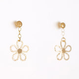 Dangling Floral Earrings in 9K Gold