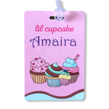 School Bag Tags- Cupcake Theme <br> Set of 2