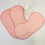 Pink-licious Muslin Burp Cloths <br> Set of 3