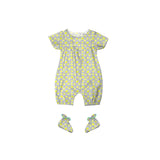 Layette Set with Short-Legged Romper & Booties <br> Lemons <br> <span style="font-size: 11px; font-family:Helvetica,Arial,sans-serif;">Can Be Personalised</span>