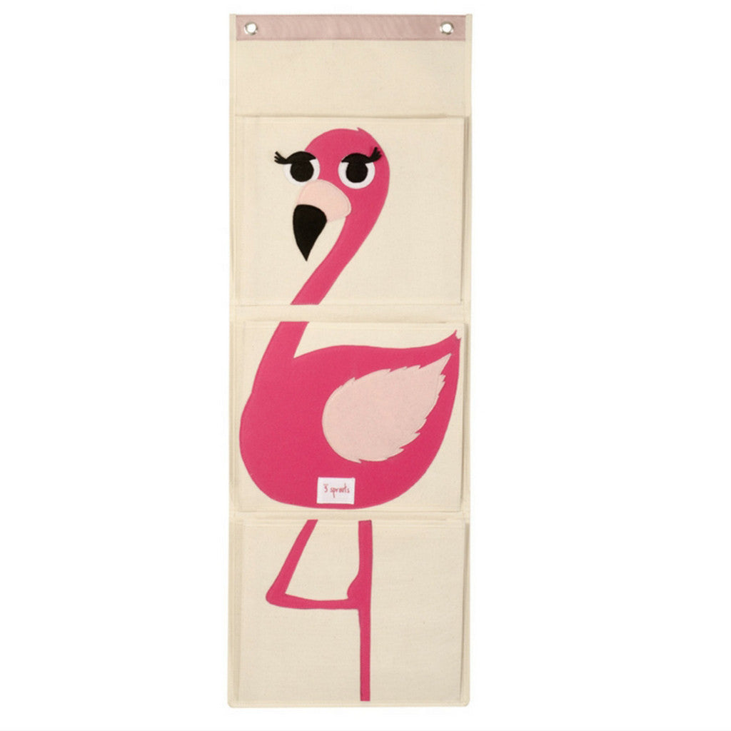 3 Sprouts Pink Flamingo Wall Organiser