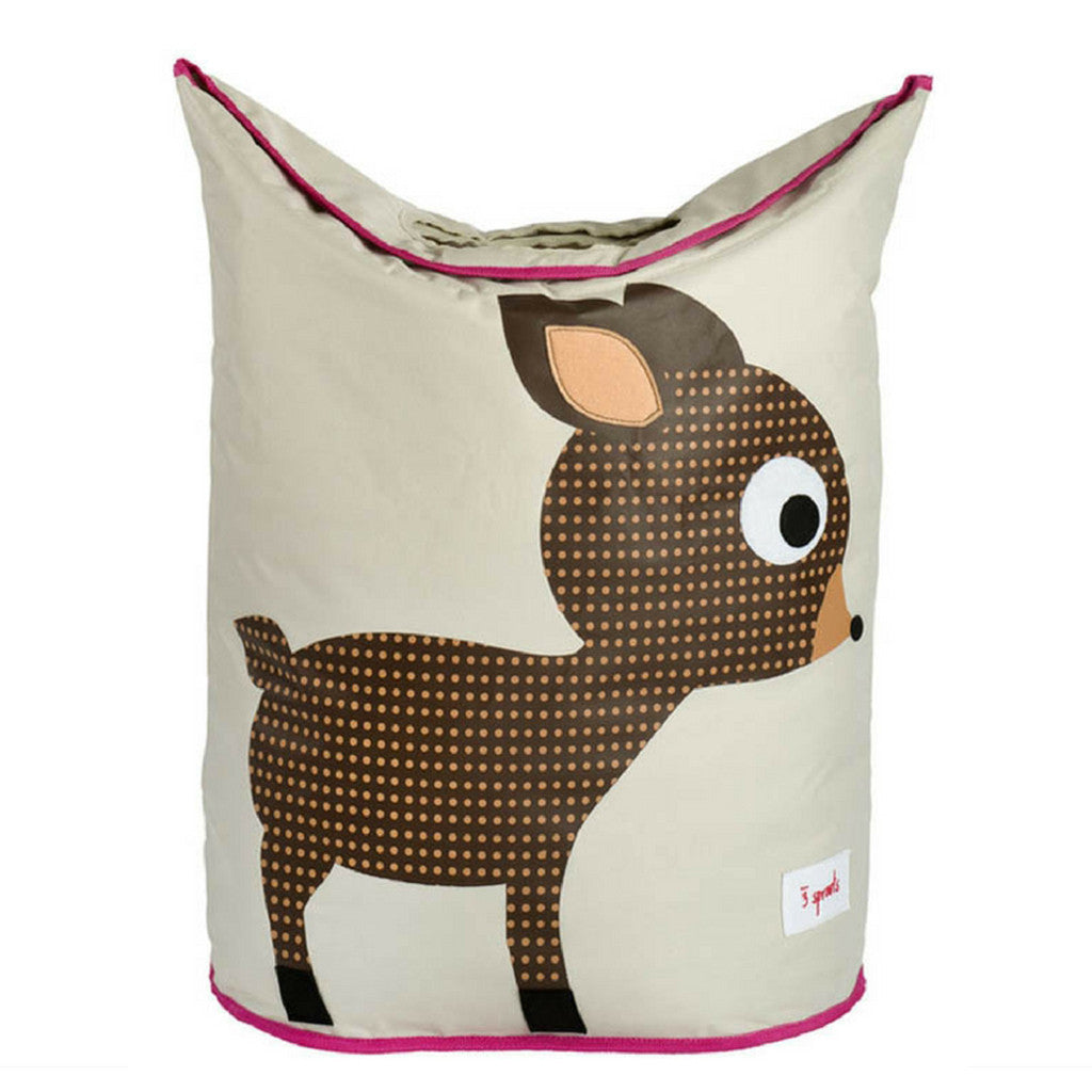 3 Sprouts Pink Deer Laundry Hamper