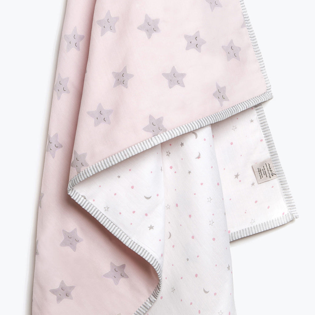 New Baby Mini Cot Set<br> Pink Star<br><span style="font-size: 10px;">Can be Personalised</span>