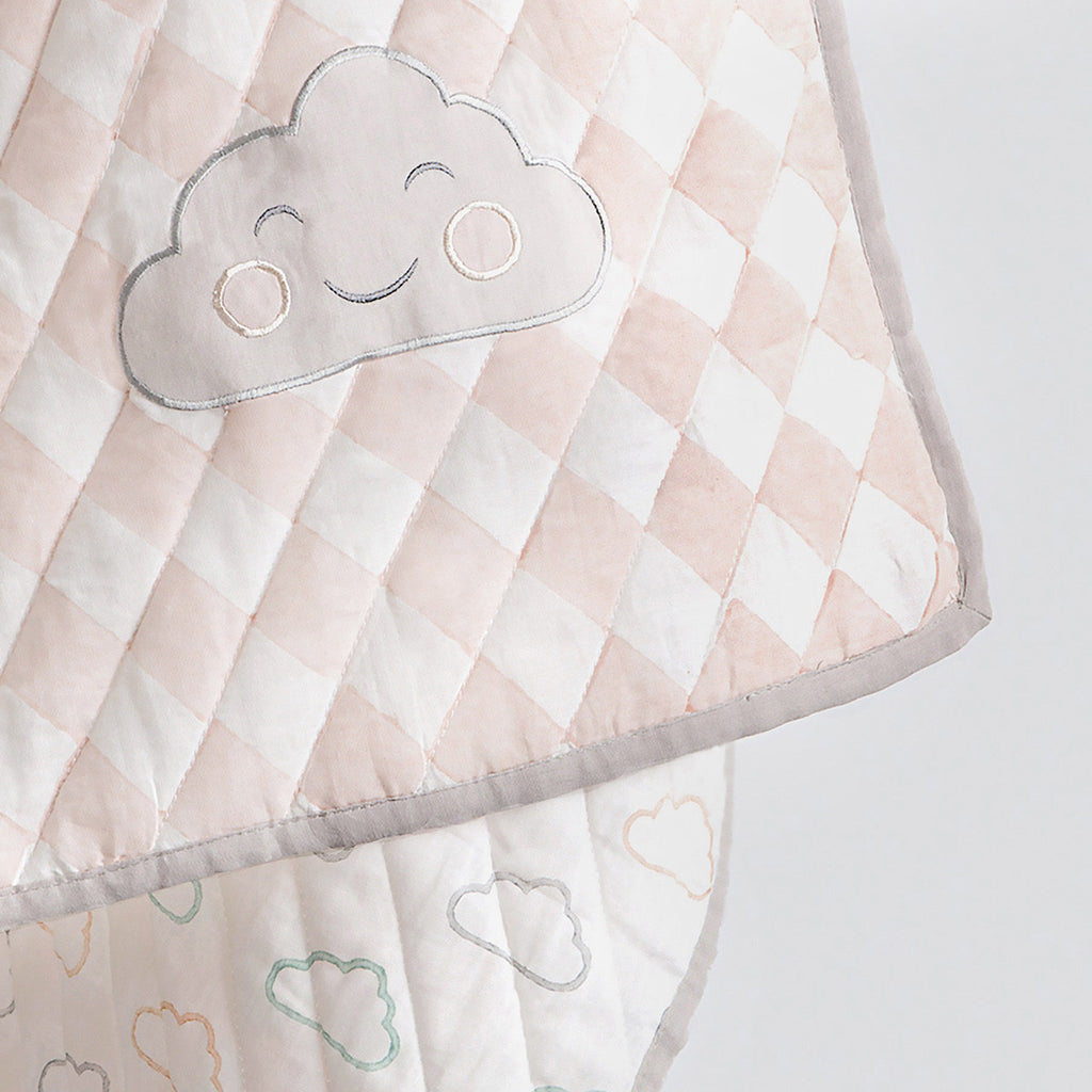 Organic Quilted Blanket <br> Pink Cloud<br><span style="font-size: 10px;">Can be Personalised</span>