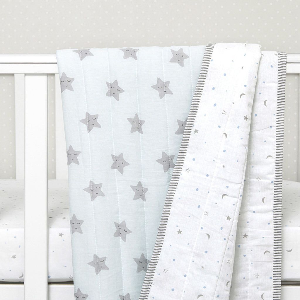 New Baby Mini Cot Set<br> Blue Star<br><span style="font-size: 10px;">Can be Personalised</span>