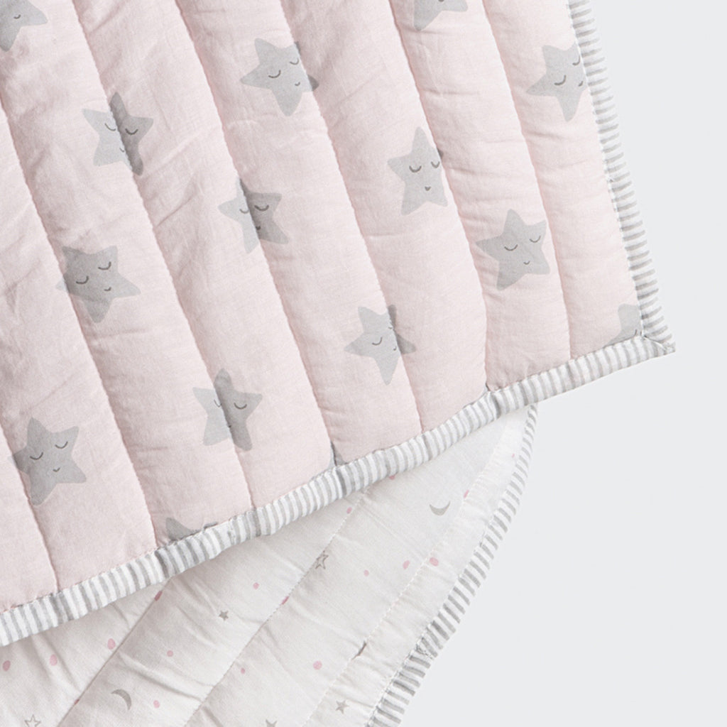 New Baby Mini Cot Set<br> Pink Star<br><span style="font-size: 10px;">Can be Personalised</span>