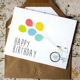 Greeting Card with Lined Envelope <br> Happy Birthday Card- Bicycles