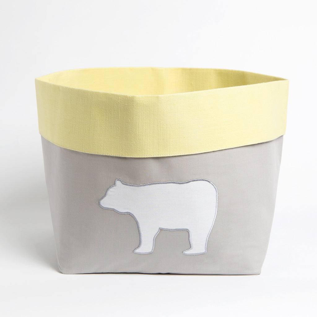 Fabric Storage Baskets <br> Multicolour Bear, Set of 2<br><span style="font-size: 10px;">Can be Personalised</span>