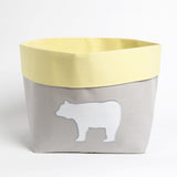Fabric Storage Baskets <br> Multicolour Bear, Set of 2<br><span style="font-size: 10px;">Can be Personalised</span>