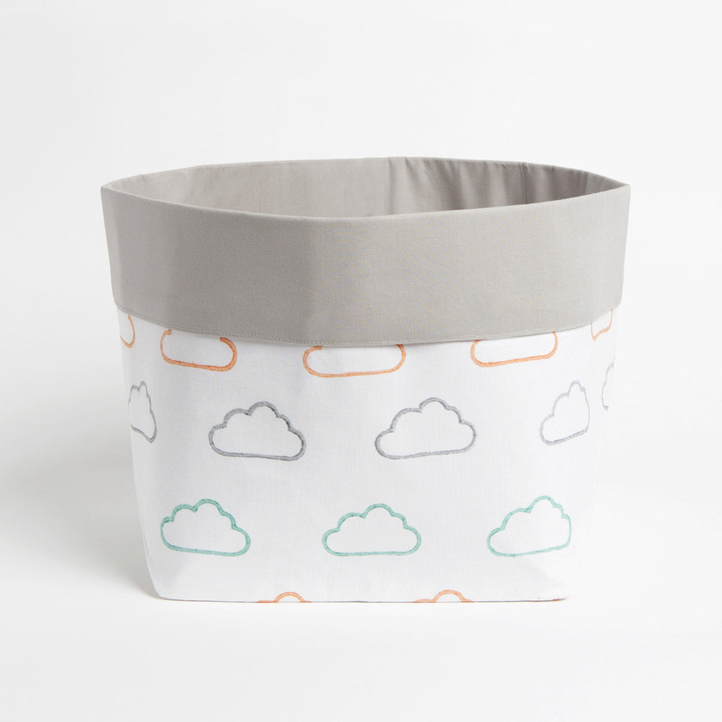 Fabric Storage Baskets <br> Green Cloud, Set of 2<br><span style="font-size: 10px;">Can be Personalised</span>