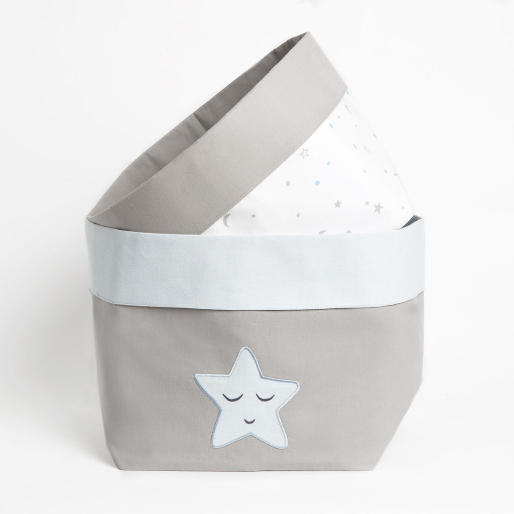 Fabric Storage Baskets <br> Blue Star, Set of 2<br><span style="font-size: 10px;">Can be Personalised</span>