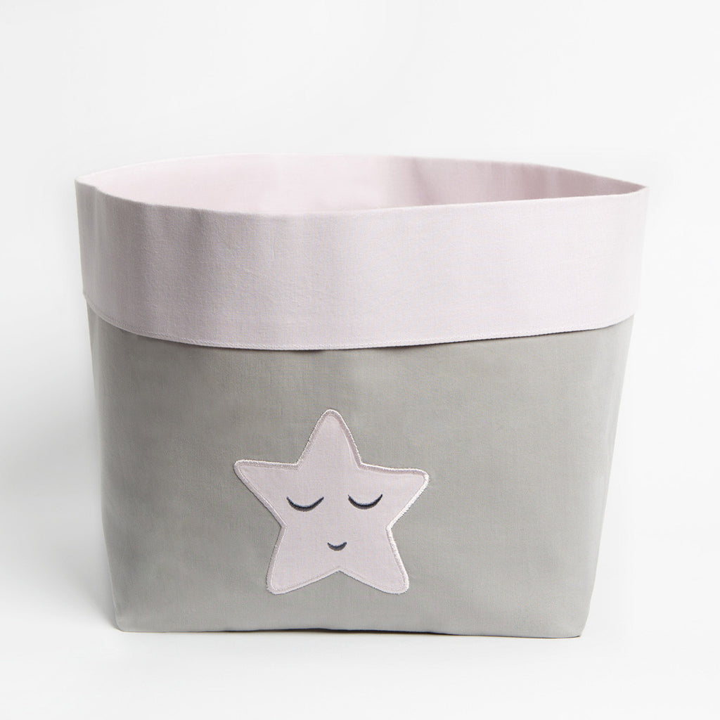 Fabric Storage Baskets <br> Pink Star, Set of 2<br><span style="font-size: 10px;">Can be Personalised</span>