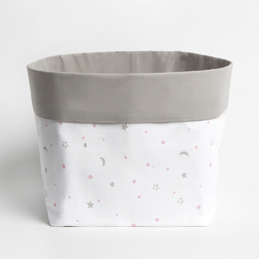Fabric Storage Baskets <br> Pink Star, Set of 2<br><span style="font-size: 10px;">Can be Personalised</span>