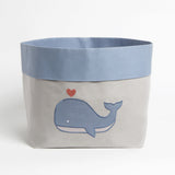 Fabric Storage Baskets <br> Whale, Set of 2<br><span style="font-size: 10px;">Can be Personalised</span>