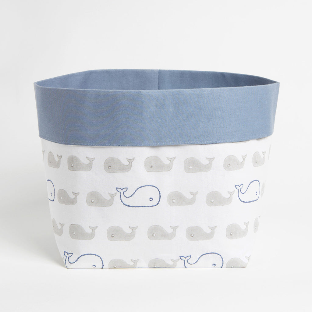 Fabric Storage Baskets <br> Whale, Set of 2<br><span style="font-size: 10px;">Can be Personalised</span>
