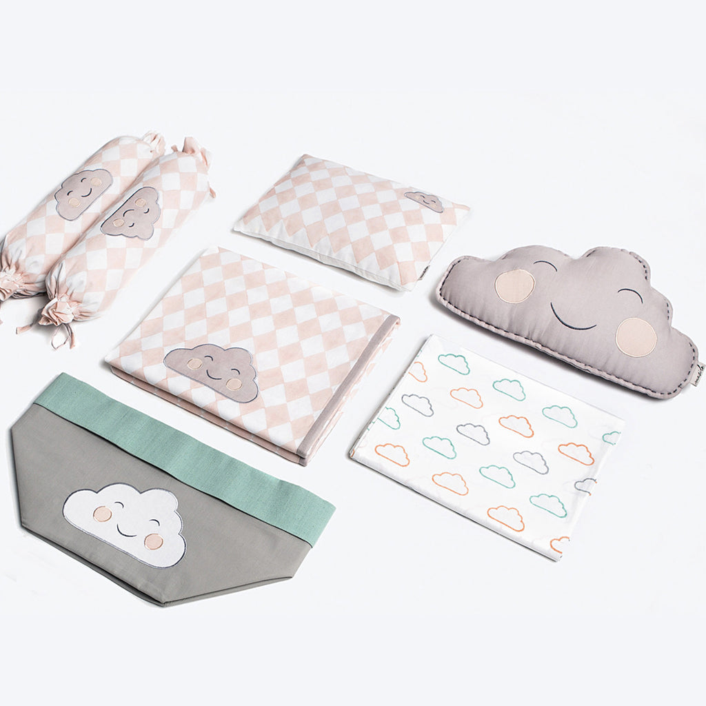 Baby Rock My Crib Gift Basket <br> Pink Cloud<br><span style="font-size: 10px;">Can be Personalised</span>