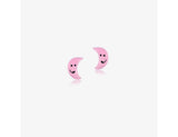 925 Sterling Silver Moon Dance In Pink Earrings <br> Pop Art Silver Collection