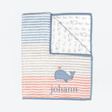 Organic Dohar Blanket <br> Whale<br><span style="font-size: 10px;">Can be Personalised</span>