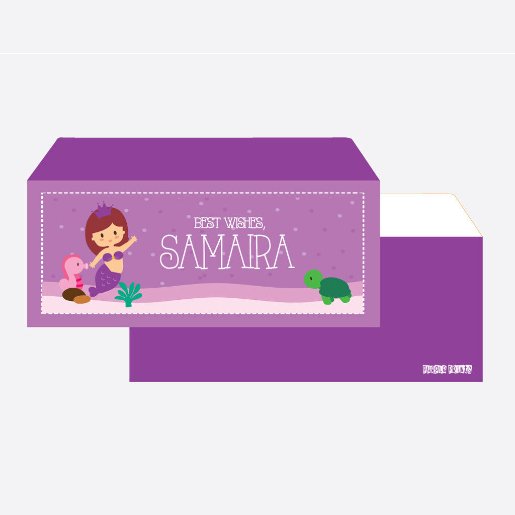 Envelopes, Set of 24<br/>Mermaid Theme<br> <span style="font-size: 10px;">More Colours Available</span>