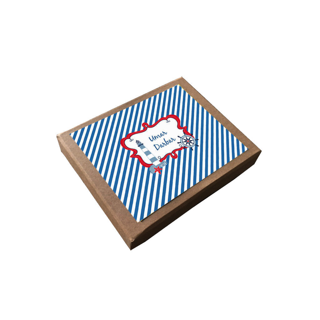 Personalised Notecards with Envelopes <br/> Ahoy! Sailor <br><span style="font-size: 10px;">Set of 12</span>