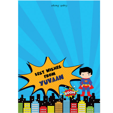 Personalised Notecards, Set of 20<br/>Superboy