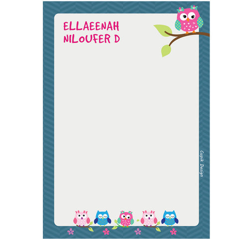 Note Sheets, Set of 50 Sheets<br/> Owls