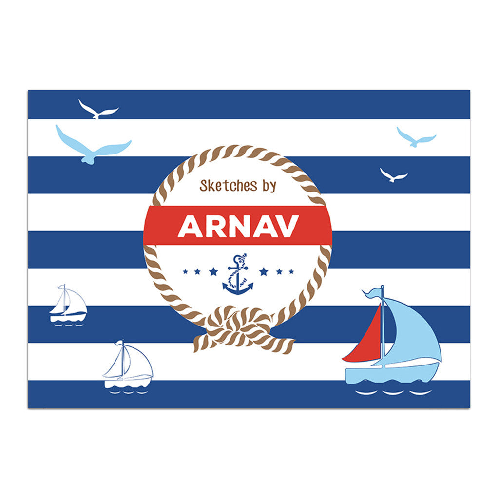 Personalised Sketch Book & Crayon Set <br> Nautical