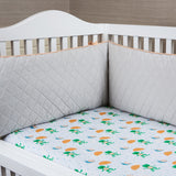 Cot Bumper <br> Grey with Orange Stripe