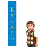 Personalised Height Chart <br> Blue Polka Dots