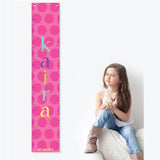 Personalised Height Chart <br> Pink Polka Dots