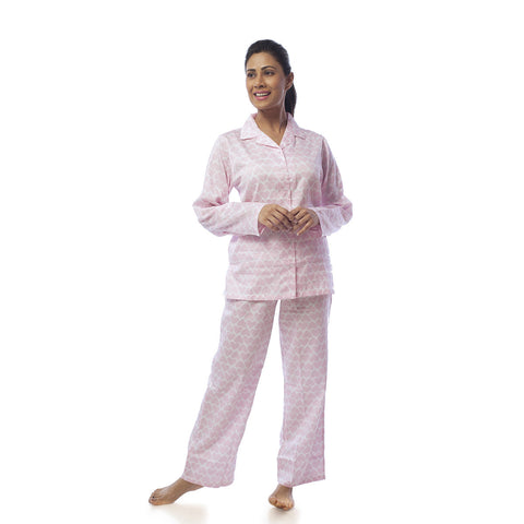 Adult Pyjama Set <br> Pink Hearts