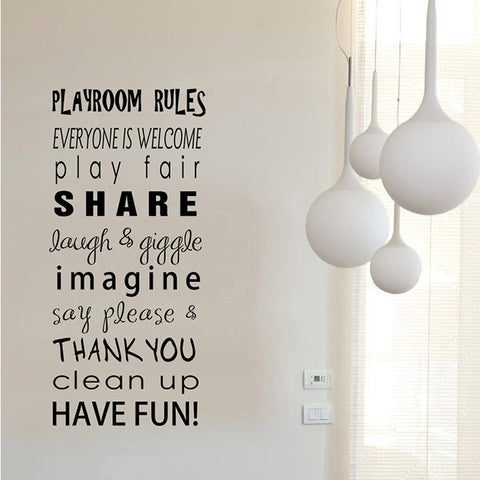 Chalkboard Wall Sticker <br> Playroom Rules