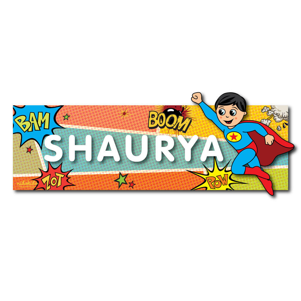 Name Plaque <br> Superboy Motif
