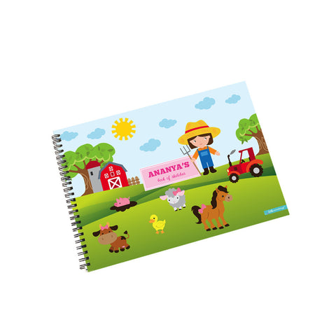 Personalised Sketch Book <br/>Farm Girl