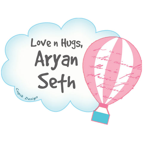 Gift Stickers, Set of 18 <br/> Hot Air Balloon